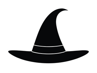 witch hat silhouette icon design on white background