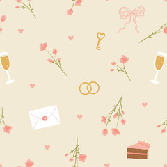 Beige Wedding Background Pattern Design