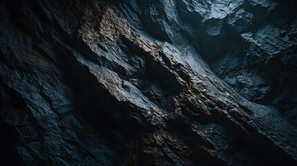 Dark cave rock texture with dramatic light and shadow