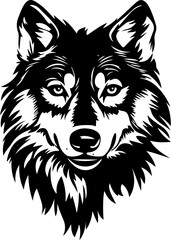 wolf head silhouette vector illustration