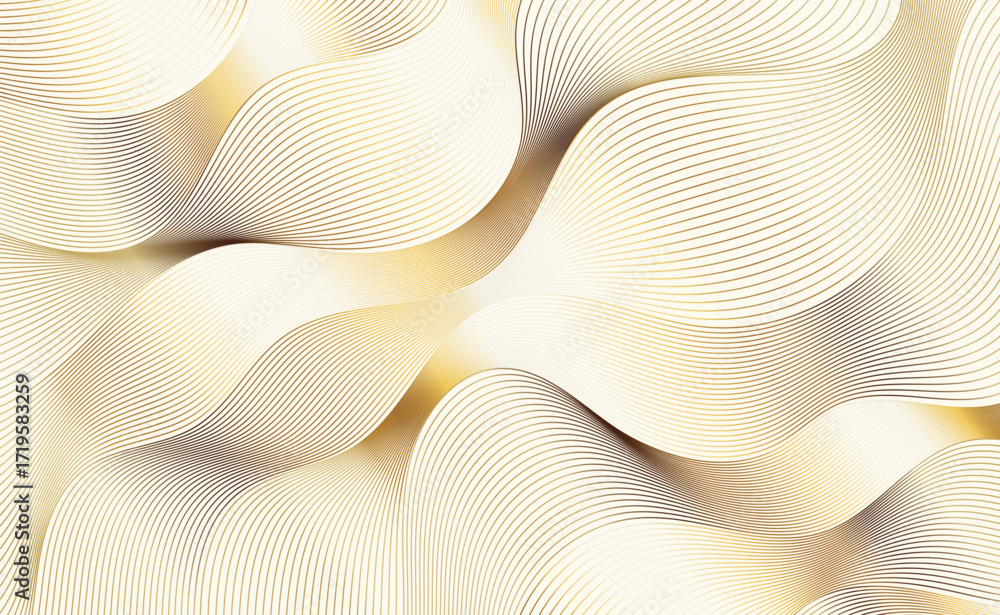 Poster abstract golden background with waves and decorative texture design