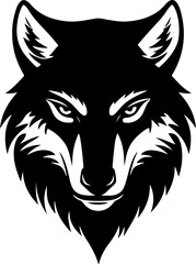 Fototapeta premium wolf head silhouette vector illustration