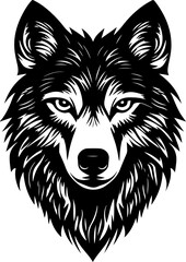 wolf head silhouette vector illustration