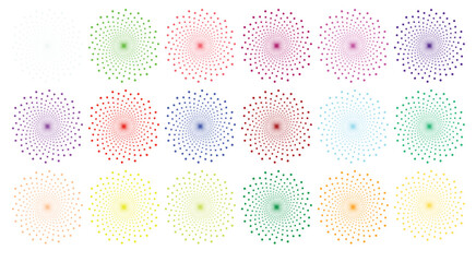 Collection of Colorful Dandelion-like Abstract Designs