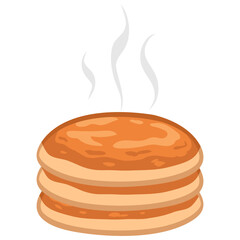 Hot Pancakes Stack Vector Illustration