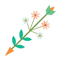 Decorative arrow bundle with floral elements