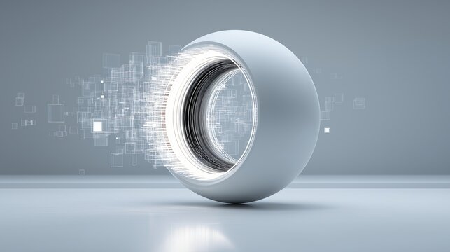 Sophisticated AI Sphere Processing Financial Data for Investment Intelligence