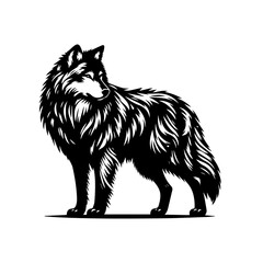 Fierce Roaring Wolf Vector – Wild Animal Silhouette Art