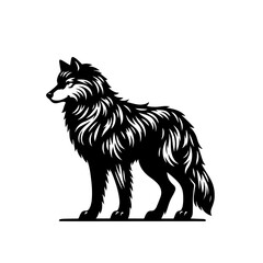 Majestic Lone Wolf Vector – Wild Predator Illustration