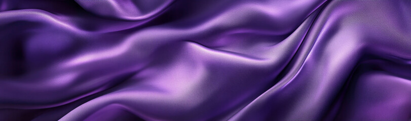 Fototapeta premium The luxurious purple satin fabric is draped in soft folds, creating a mesmerizing texture that invites touch and evokes a sense of elegance and grace