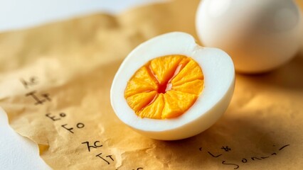 Close up of sliced soft boiled eggs
