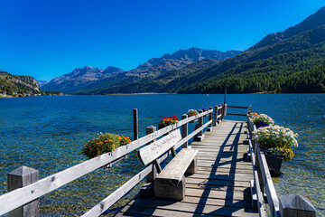 Anlegestelle am Silsersee, St. Moritz