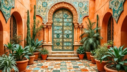 Artistic display of architectural courtyards