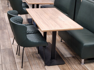 Public cafeteria hall. Interior of a public canteen