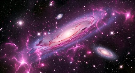 Cosmic Symphony - A Vibrant Galaxy Amidst a Starry Expanse.