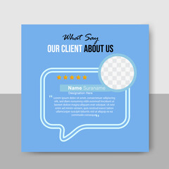 Social media post template for client testimonials and reviews
