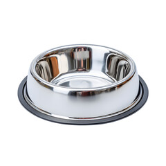Minimalist Stainless Steel Pet Bowl Isolated On transparent background. Ai Generated Images