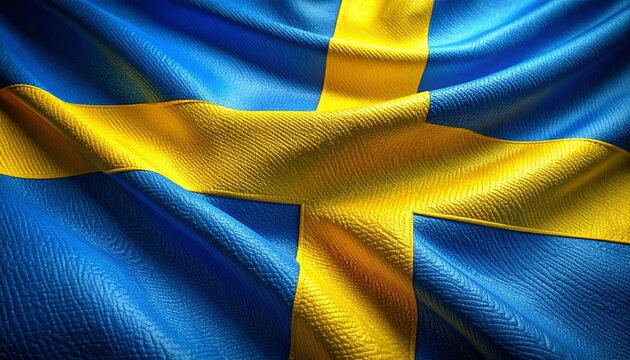 Sweden flag waving in the wind