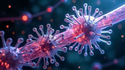 Obraz premium Cells and pink linkers