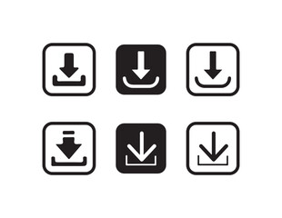 Download icon set, Download files icons vector,  Download button Collection, simple download icon isolated on white background, Vector lllustration EPS 10.