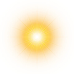 Obraz premium Radiant golden starburst with dense central glow and soft rays