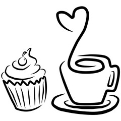 cup of coffee and cake