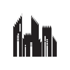  An artistic interpretation of a city with diverse architectural elements, Bulding Silhouette Icon set Vector Collection, vector illustration eps 10.