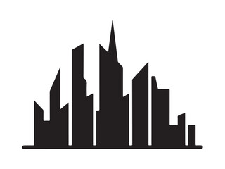 Obraz premium A modern and sleek city skyline with twisting towers that symbolize technological progress, Bulding Silhouette Icon set Vector Collection, vector illustration eps 10.