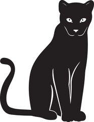 Black panther silhouette vector, black and white silhouette vector illustration