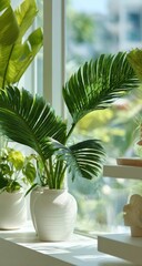 Obraz premium Indoor plants by a sunny window