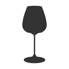 Wide Wine Glass with a stem Hand Drawn Silhouette Sticker Icon Pictogram Minimalistic Design element
