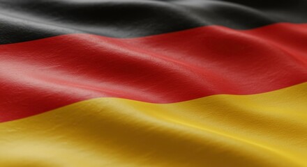 Obraz premium Detailed close-up of the German flag showing the texture and flowing fabric design with vibrant