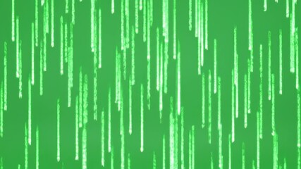 Abstract background of glowing green particles streaming downwards in a digital rain or matrix code effect for technology concepts - Powered by Adobe