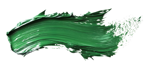 Green paint brush stroke, hand painted artistic acrylic swash, bold creative watercolour texture for design, background or decorative project