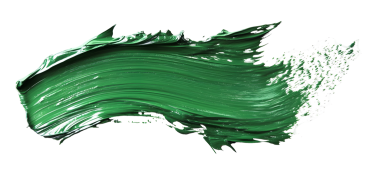 Green paint brush stroke, hand painted artistic acrylic swash, bold creative watercolour texture for design, background or decorative project