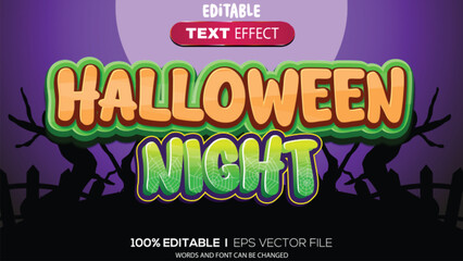 3d text effect halloween night theme