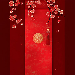 red envelope, new year, asian festival, illustration, background, cover, advertisement, card, pattern, celebration, gift, symbol