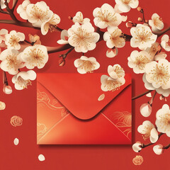 red envelope, new year, asian festival, illustration, background, cover, advertisement, card, pattern, celebration, gift, symbol