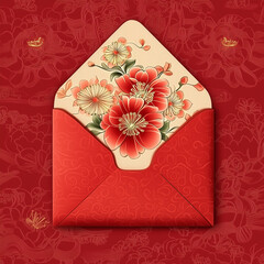 red envelope, new year, asian festival, illustration, background, cover, advertisement, card, pattern, celebration, gift, symbol
