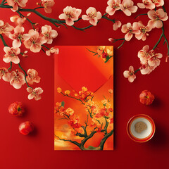 red envelope, new year, asian festival, illustration, background, cover, advertisement, card, pattern, celebration, gift, symbol