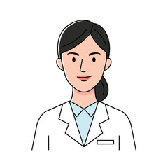 Fototapeta premium A portrait of a female doctor, illustration, or medical staff smiling positively