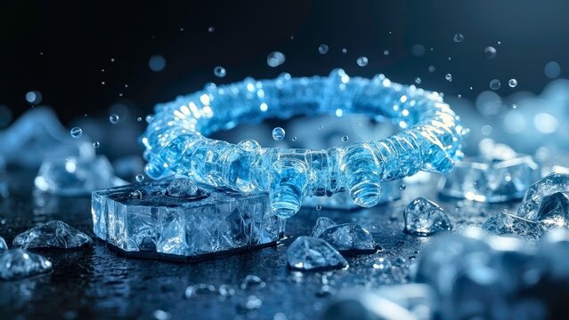 Ice circular water pattern technology scene