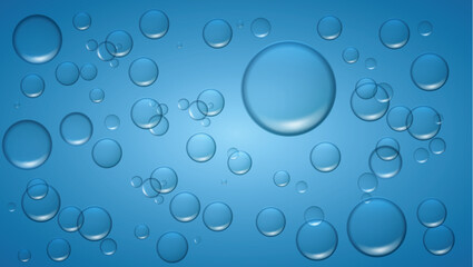 water bubbles on blue background