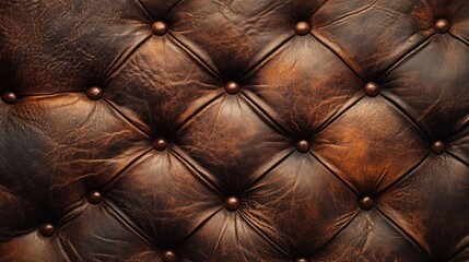 Obraz premium Rich Brown Tufted Leather Texture with Vintage Feel