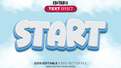 3d text effect start theme