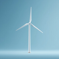 3D icon of wind turbine against a light blue background studio shot clean look