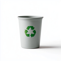 3D icon of a white recycling bin with a green recycle symbol on the side