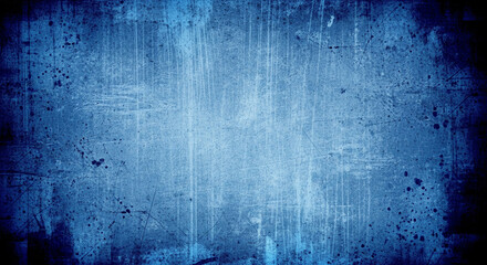 Obraz premium Blue Grunge Textured Background with Scratches and Vignette Effect – Distressed Abstract Surface