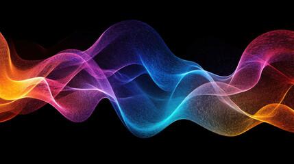 Obraz premium Abstract colorful spiral wave wallpaper on black background