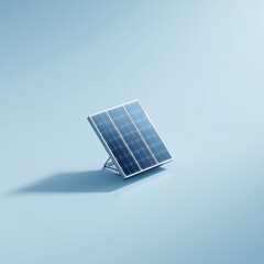 Solar panel icon on a light blue background for renewable energy use